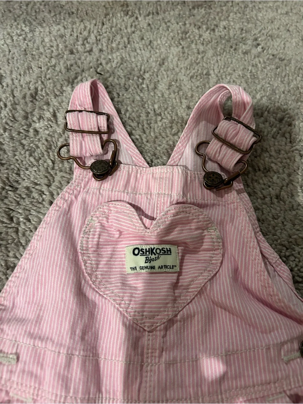 OshKosh B'gosh Pink Striped Toddler Overalls